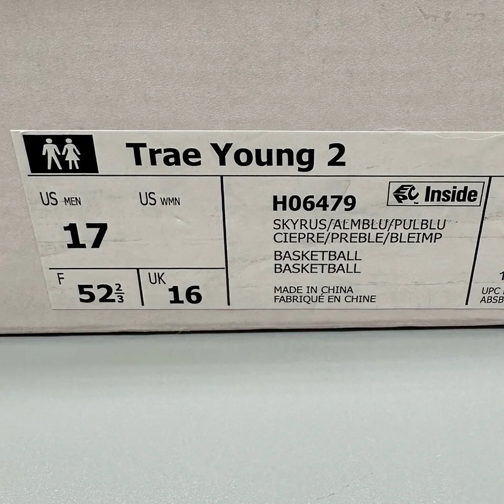 Adidas Trae Young 2 Baseketball‎ Shoes H06479 Men’s Sz 17